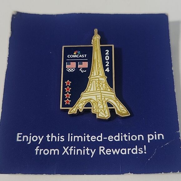 COMCAST XFINITY 2024 Paris Olympics Lapel Pin Eiffel Tower, Limited Edition - Picture 1 of 3